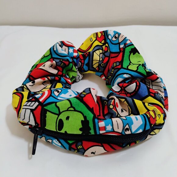 Comic Chibi Style Zipper Pouch Scrunchie - Picture 1 of 4